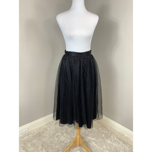 GUNNE SAX Skirt Winter Holiday Sparkle Glitter Dots Mesh Whimsy Goth Prom Indie - Picture 2 of 9